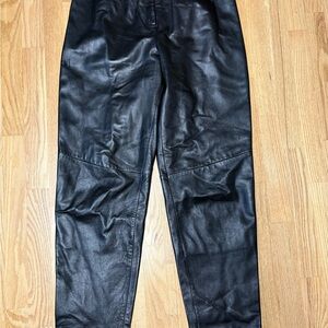Valerie Stevens Black Lambskin Pants size 12 perfect vintage 90s